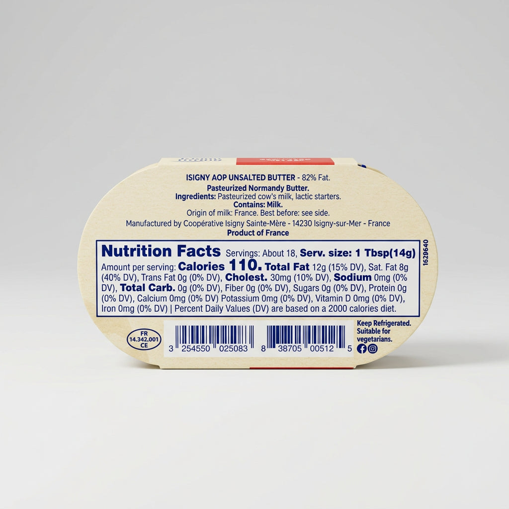 Isigny Ste-Mere Beurre d Isigny AOP Butter, 8.8 oz (250g)