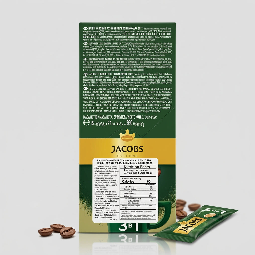 Jacobs Monarch 3-in-1 Coffee Sticks (24 Pack)