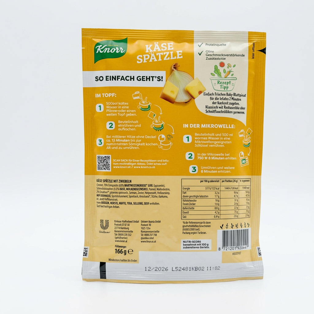 Knorr Huttenschmaus Kasespaetzle, 166 g