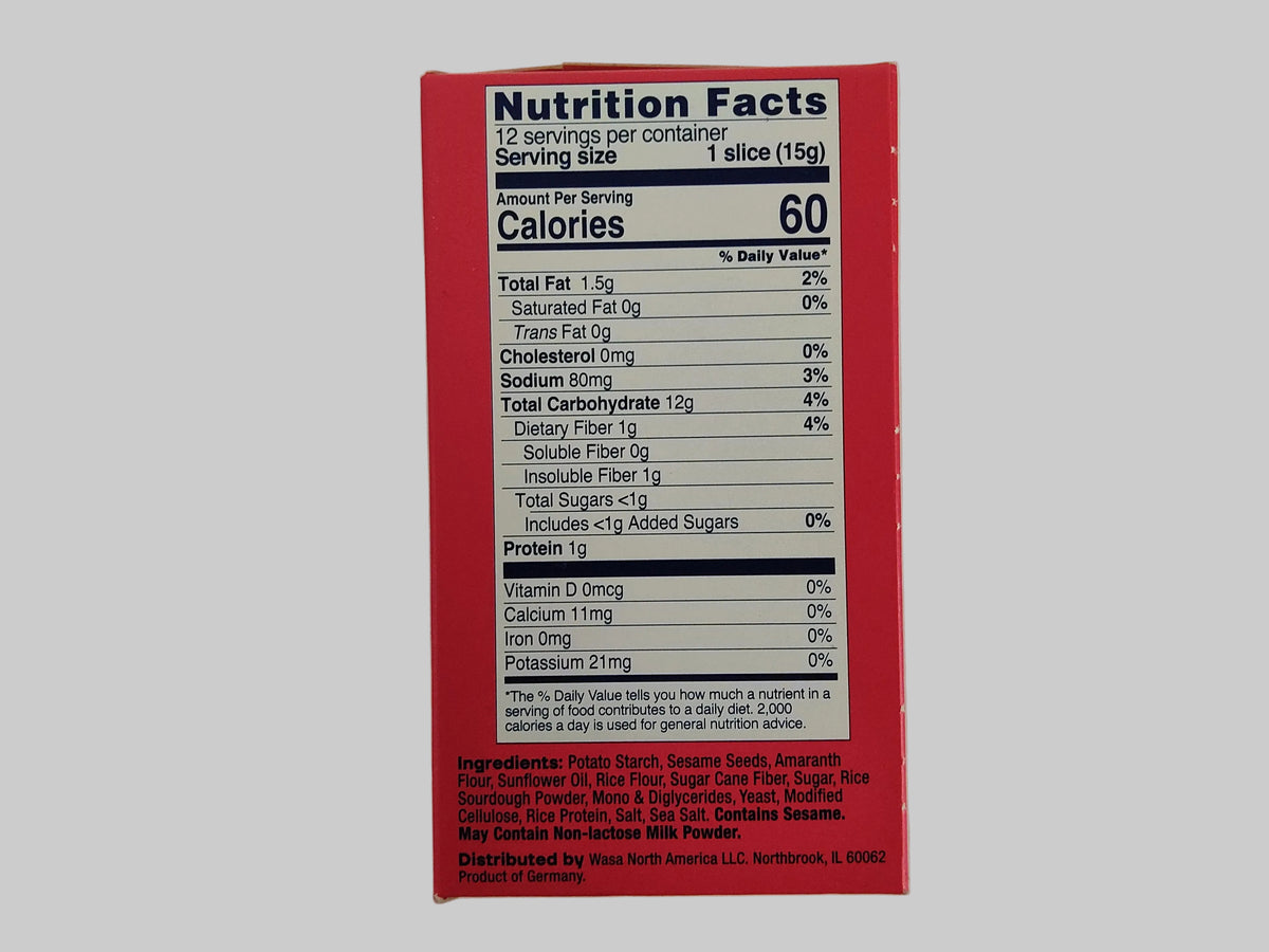 Wasa Gluten Free Sesame & Sea Salt Crispbread, 6.1 oz (175 g)