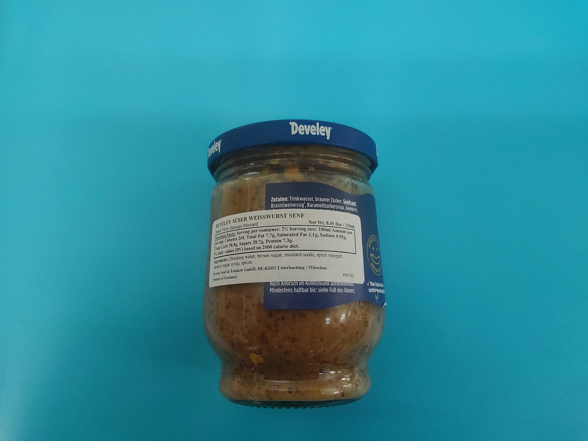 Develey Original Bavarian Sweet Mustard / Weisswurstsenf, 250 ml — back