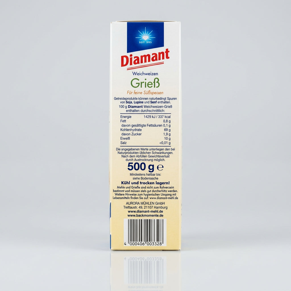 Diamant Semolina / Weichweizengrieß, 17.6 oz (500g)