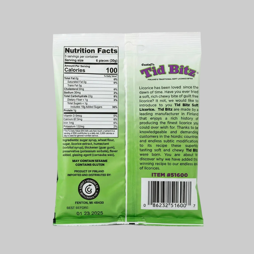 Gustaf's Tid Bitz Soft Licorice, 5.29 oz (150g)