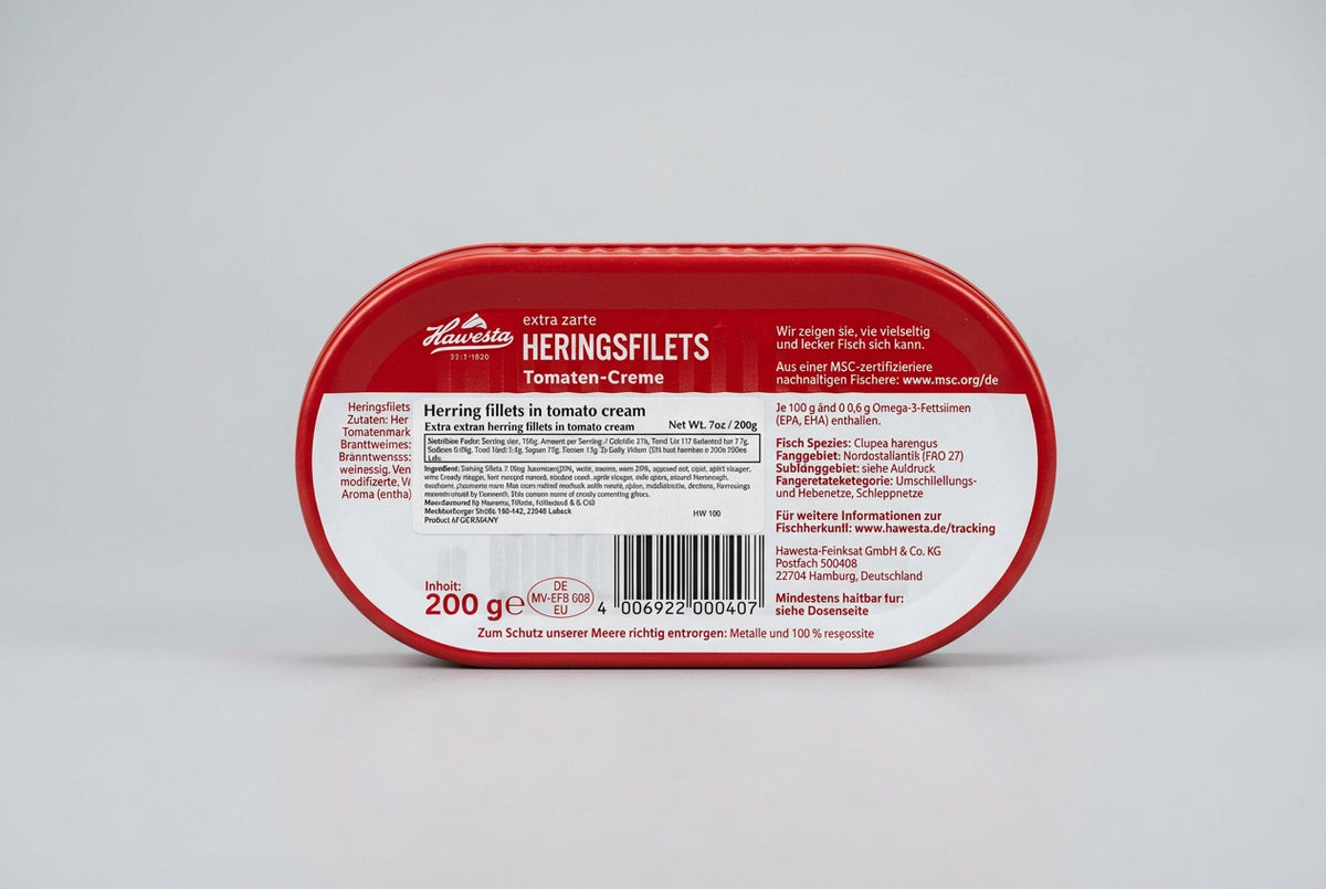 Hawesta Herring Fillets in Tomato Cream, 7.05 oz (200g)