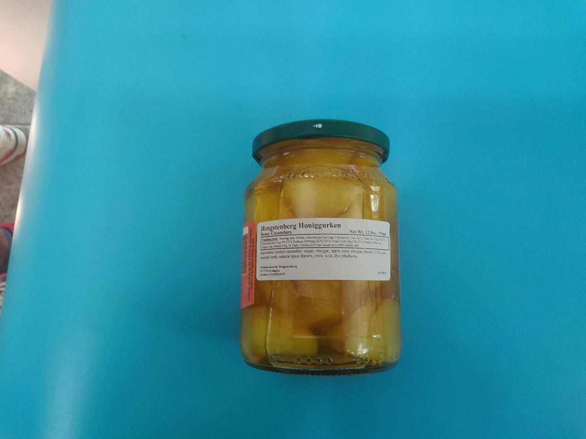 Hengstenberg Honey Gherkins / Honiggurken, 370 ml — back