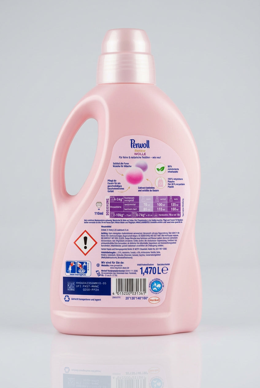 Perwoll Renew Wool & Delicates Laundry Detergent, 1.47 L — back