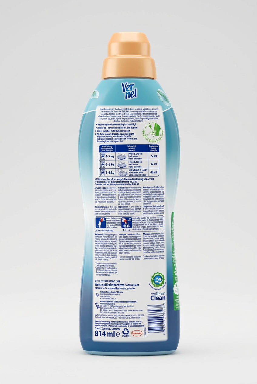 Vernel Aromatherapy Magical Maldives Fabric Softener, 814 ml (37 washes) — back