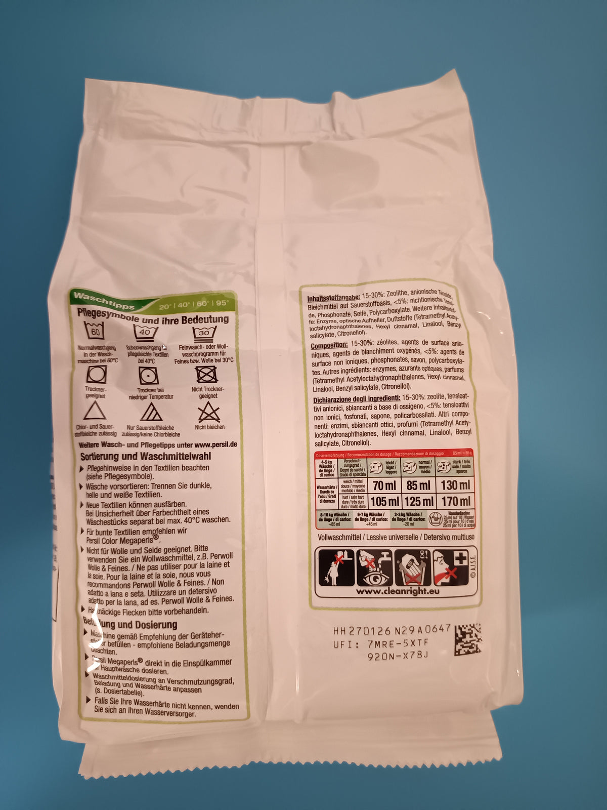 Persil Universal Megaperls Laundry Powder, 1.04 kg (16 washes) — back