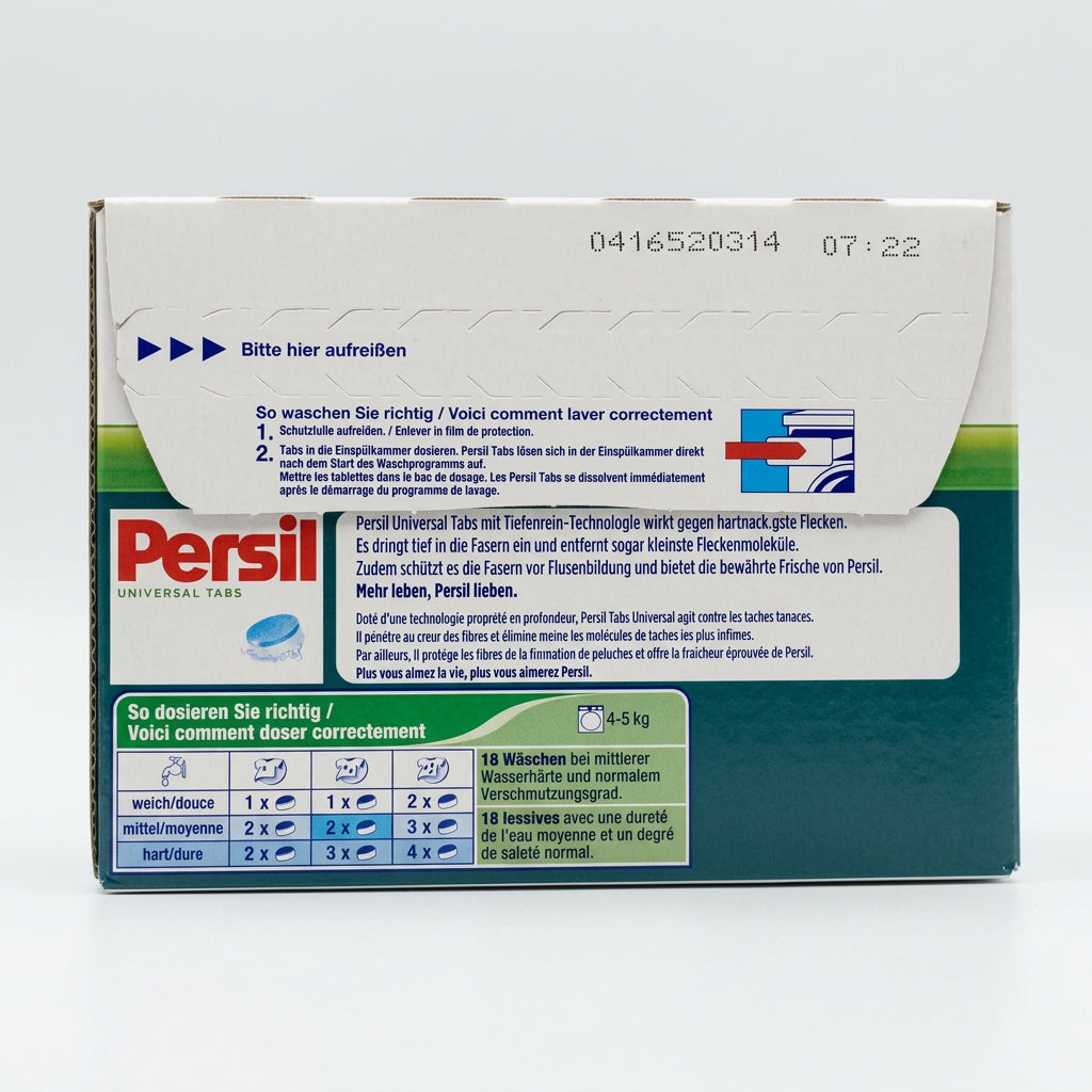Persil Universal Tabs, 1.16 kg (18 washes) — back