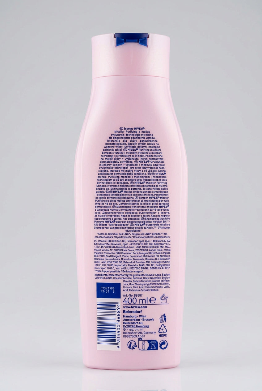 Nivea Micellar Purifying Shampoo, 400 ml — back