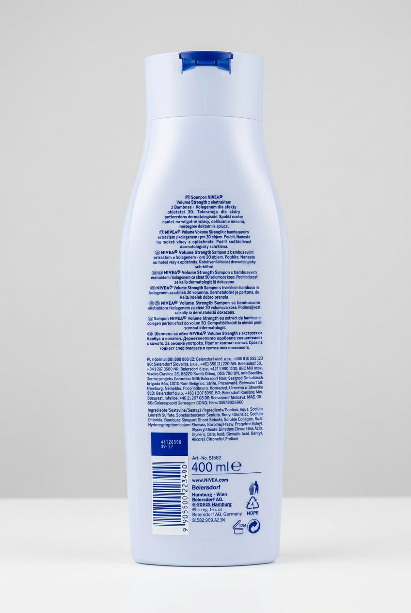 Nivea Volume & Strength Uplifting Shampoo, 400 ml — back