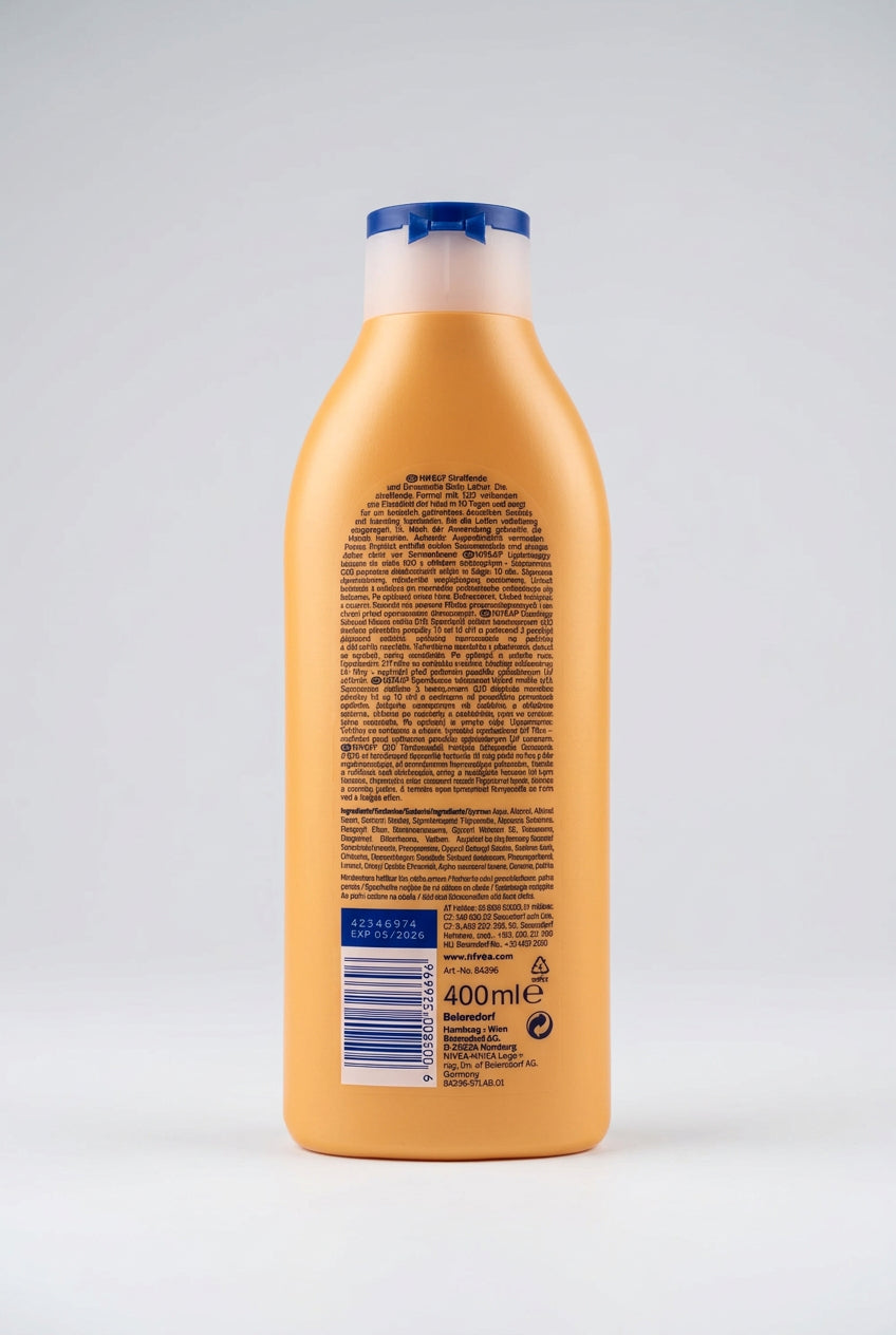 Nivea Body Lotion Firming Q10 + Bronze Gradual Tan, 400 ml — back
