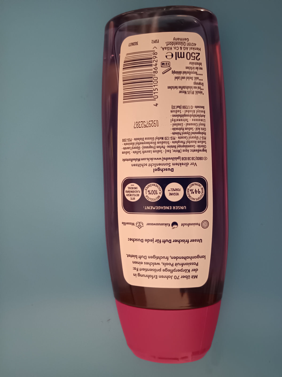 Fa Fresh Passionfruit Pools Shower Gel, 250 ml — back