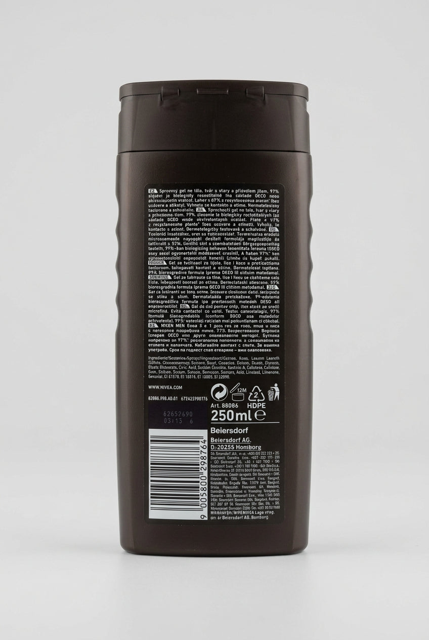 Nivea Men Deep Clean Shower Gel, 250 ml — back