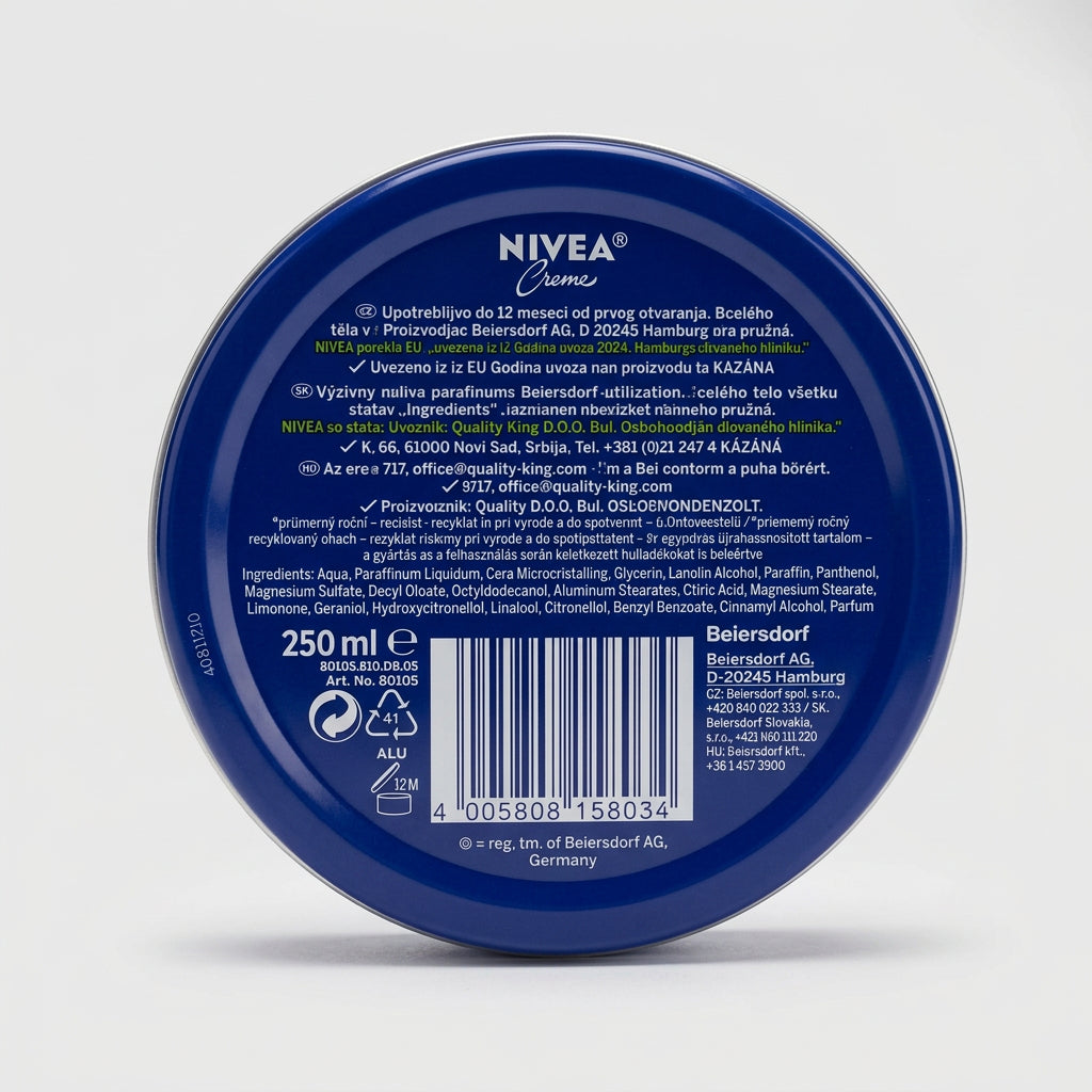 Nivea Creme, 250 ml — back