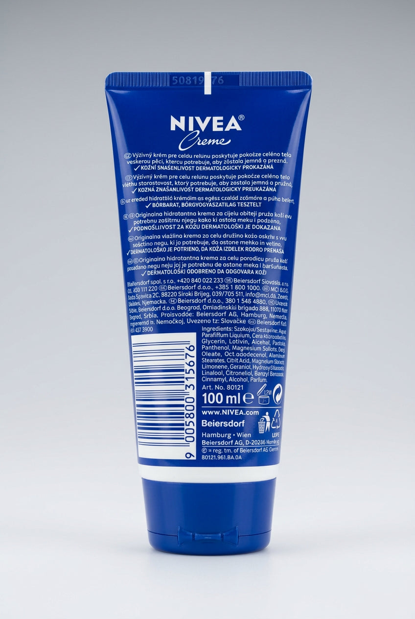 Nivea Creme Tube, 100 ml — back