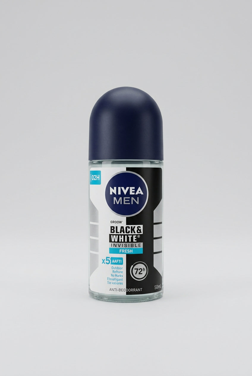 Nivea Men Black & White Invisible Fresh Anti-Perspirant Roll-On, 50 ml