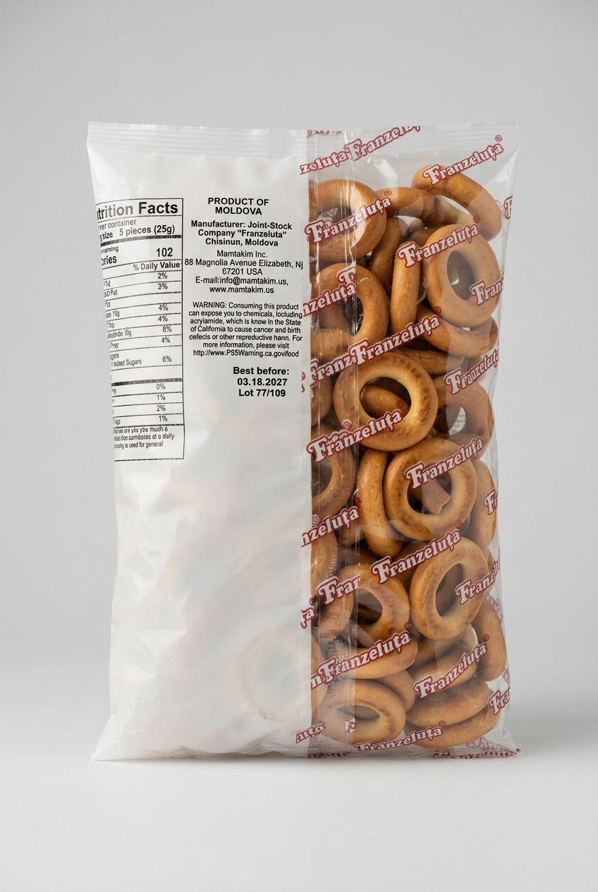 Franzeluta Malyutka Vanilla Bread Rings Mini, 1.1 lb (500g)