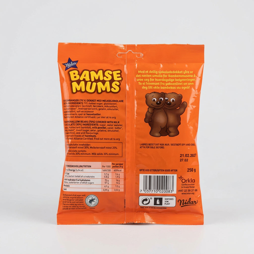 Nidar Bamsemums Marshmallow Bears, 7.8 oz (220g)