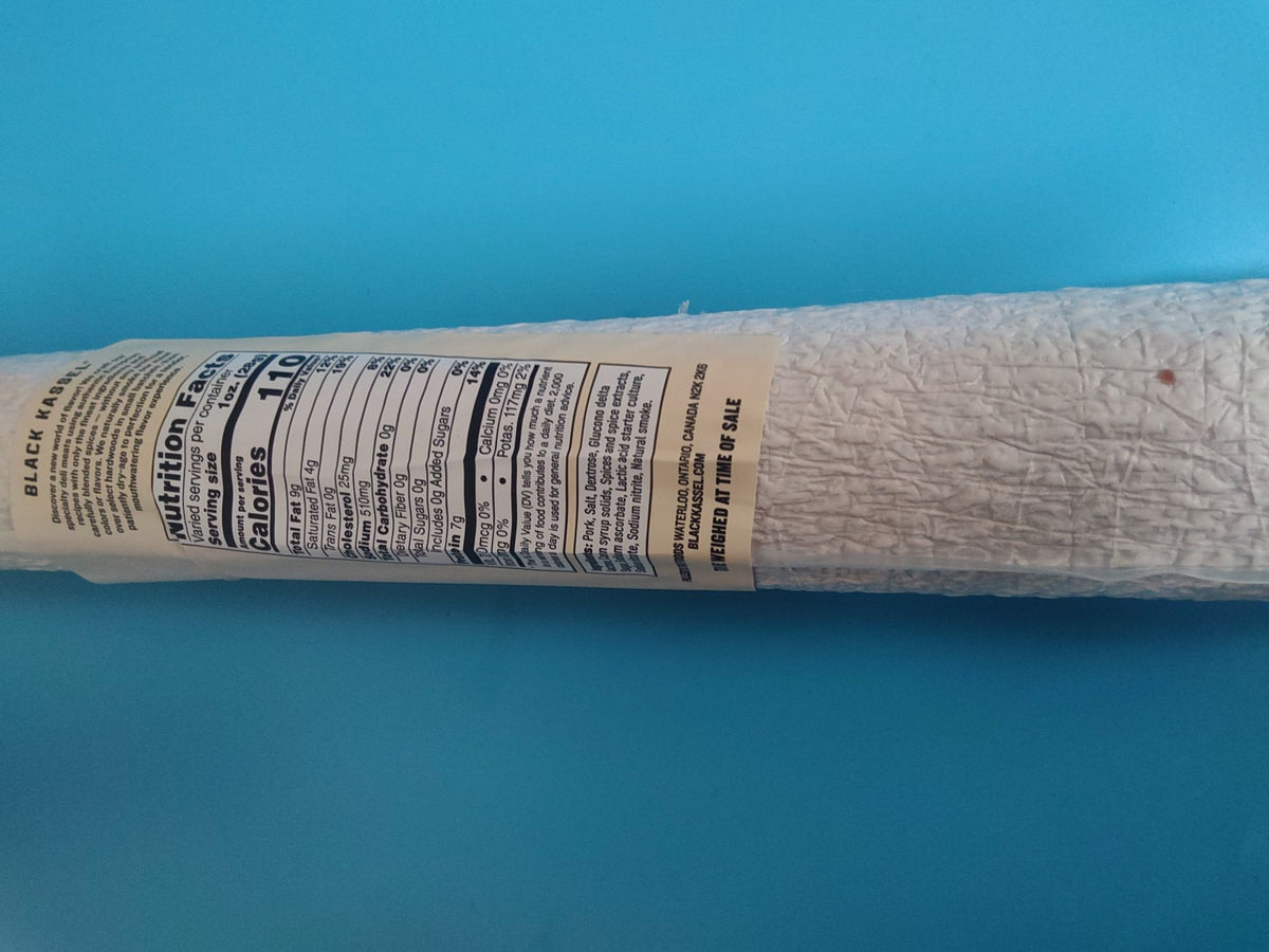 Black Kassel Hungarian Brand Dry Aged Salami — nutrition panel and ingredients