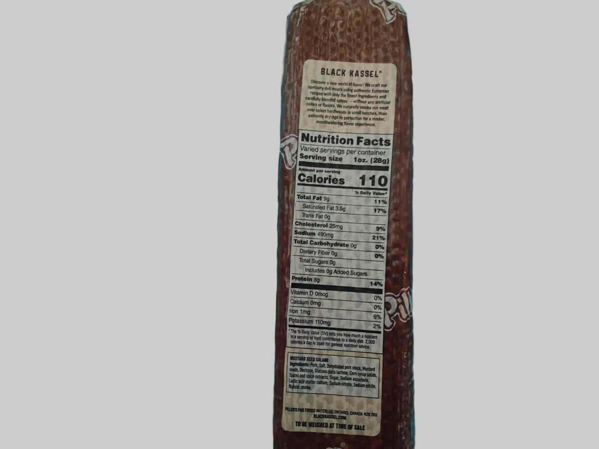Black Kassel Mustard Seed Dry Aged Salami 2.6lb