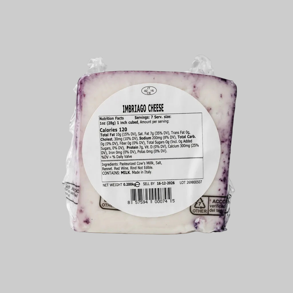 Monti Trentini Imbriago Merlot-Soaked Cheese, 7 oz (200g)