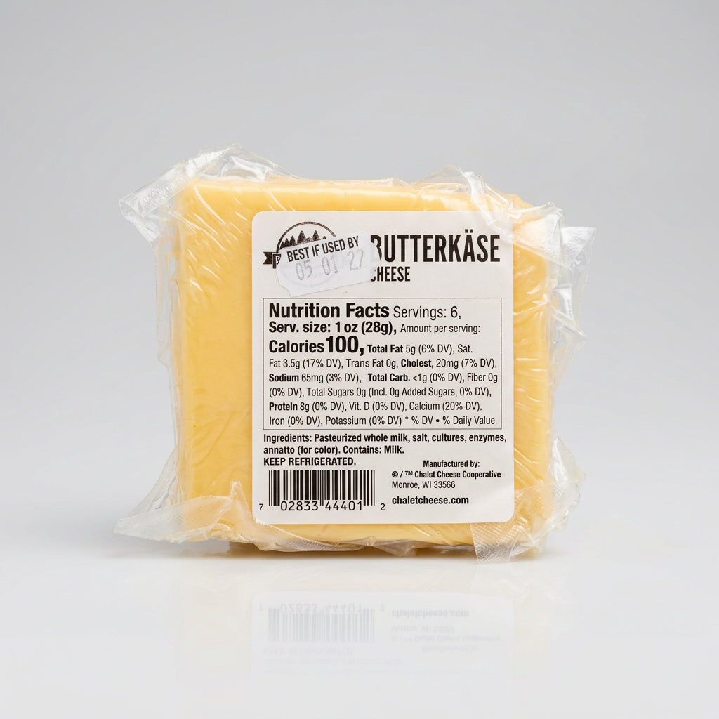 Chalet Cheese Butterkäse, 6 oz (170g)