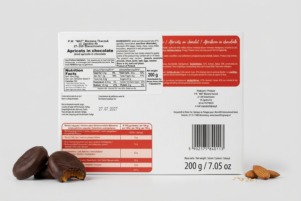 Dolce Dorre Morele Doskonale Dried Apricots in Dark Chocolate 200g