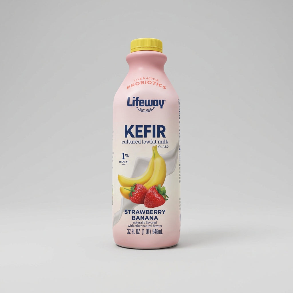 Lifeway Kefir Strawberry Banana Lowfat 1%, 32 fl oz (946ml)