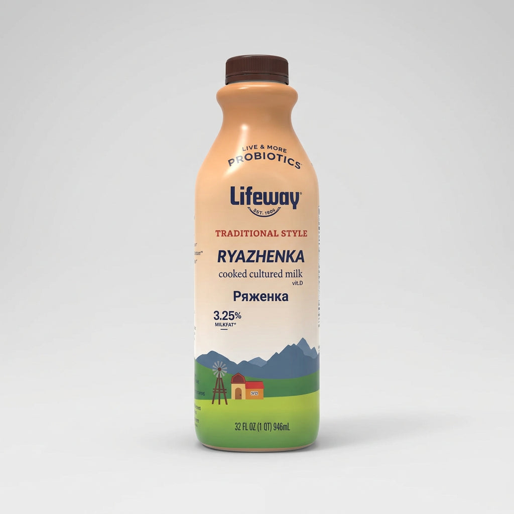 Lifeway Ryazhenka Cooked Cultured Milk 3.25%, 32 fl oz (946ml)
