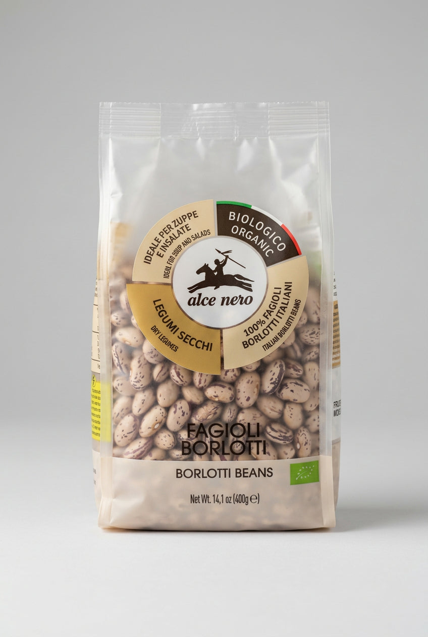 Alce Nero Organic Borlotti Beans, 14.1 oz (400g)