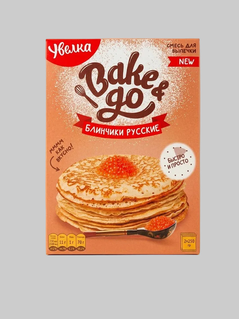 Uvelka Bake & Go Russian Blini Mix, 17.6 oz (500g)