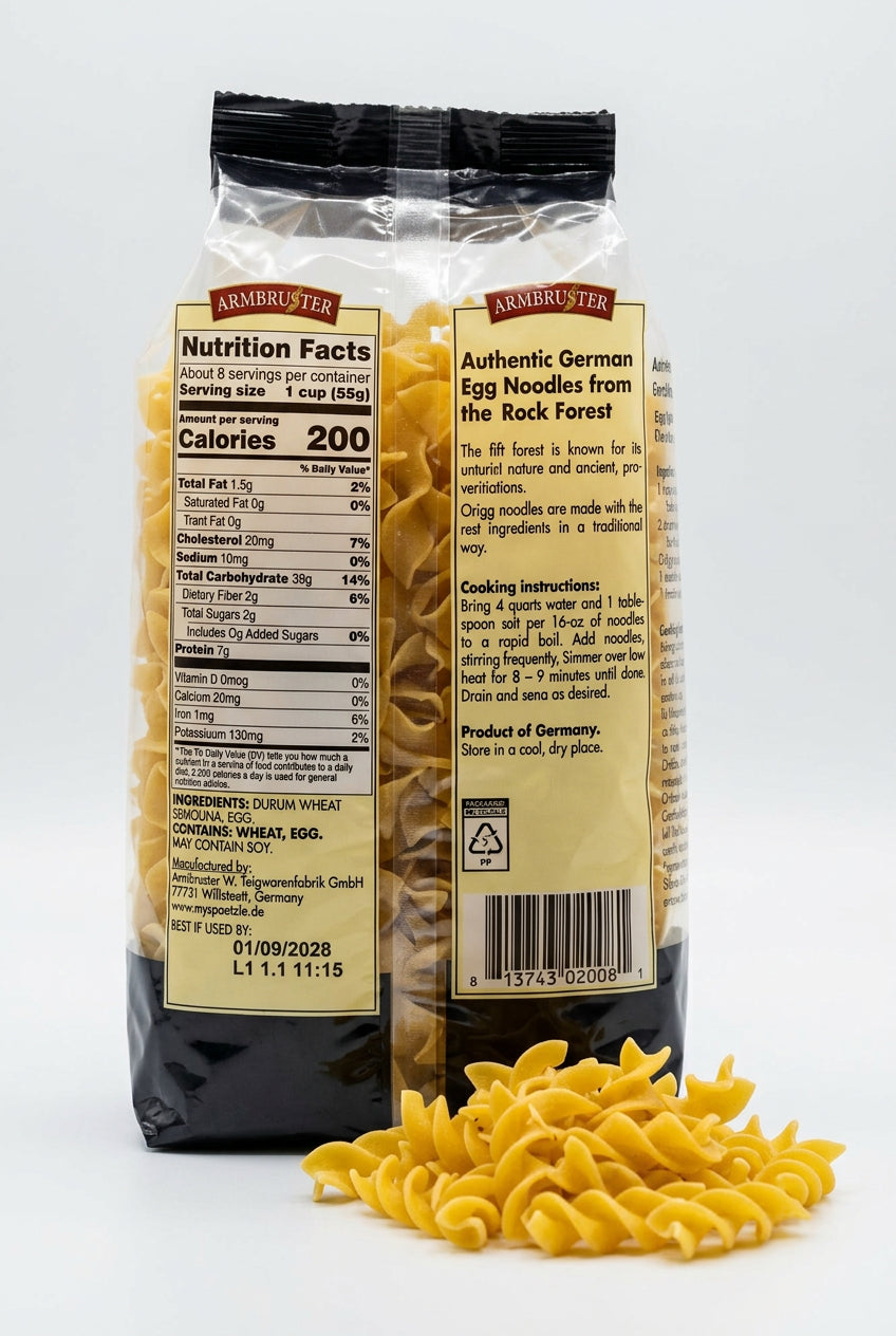 Armbruster Black Forest Extra Broad Noodles, 16.0 oz (454g)
