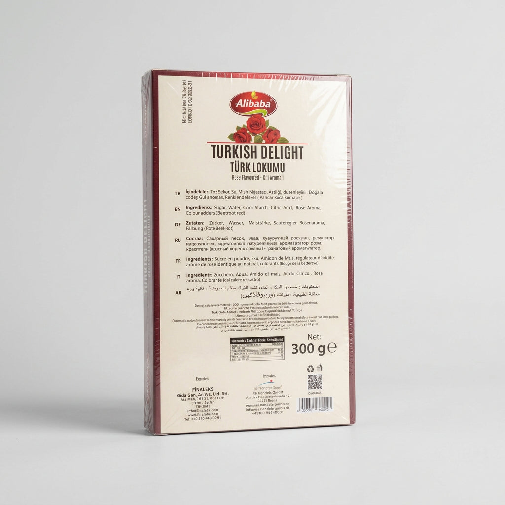 Alibaba Turkish Delight Rose Flavoured, 10.6 oz (300g)