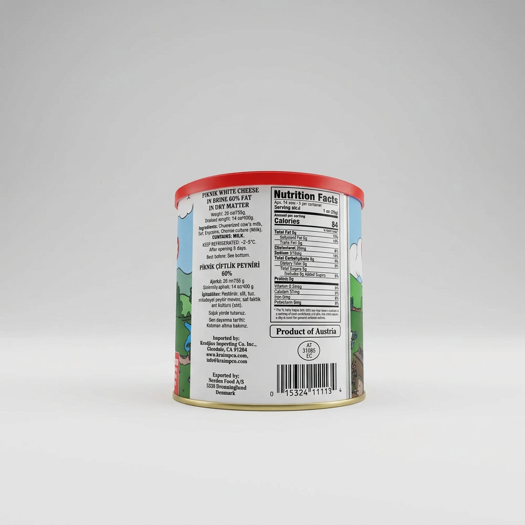 Dairyland Piknik White Cheese in Brine 60%, 14 oz (400g) drained