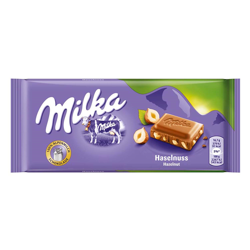 Milka Hazelnut Choco Bar, 3.2 oz (90g)