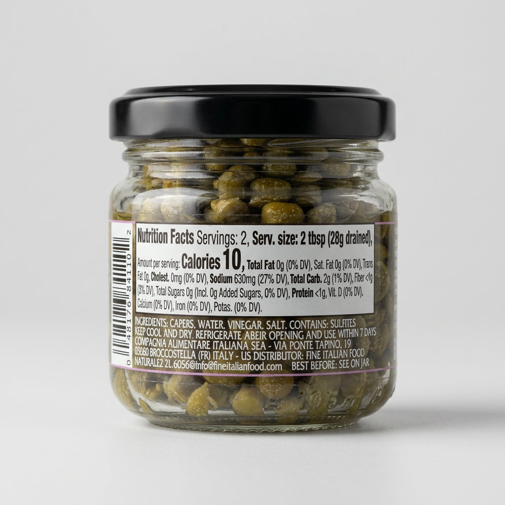 Mantova Capers in Brine, 3.5 oz (100g)
