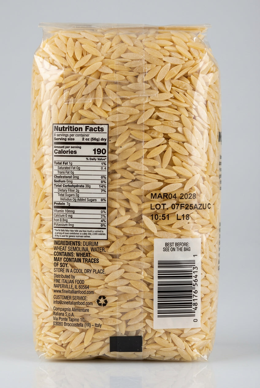 Mantova Bronze Cut Orzo Pasta, 16 oz (454g)