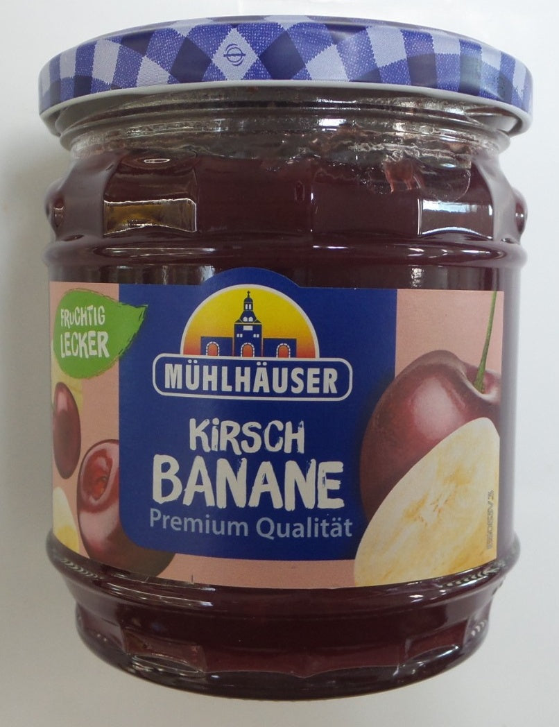 Mühlhäuser Extra Preserve / Extra-Konfitüre Cherry & Banana / Kirsche-Banane, 15.9 oz (450g)