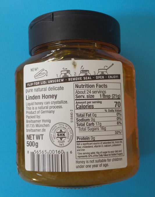 Breitsamer Pure Raw Linden Honey (500g)