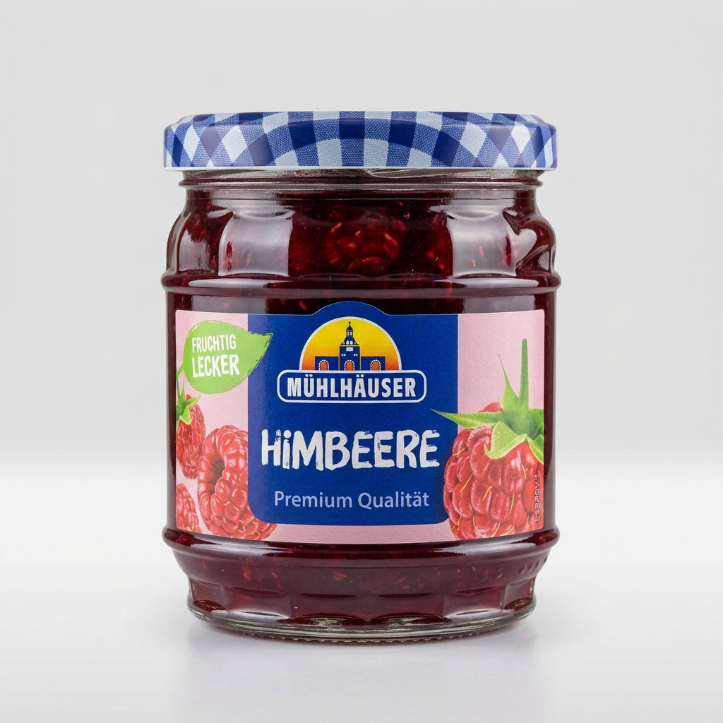 Mühlhäuser Extra Preserve / Extra-Konfitüre Raspberry / Himbeer, 15.9 oz (450g)