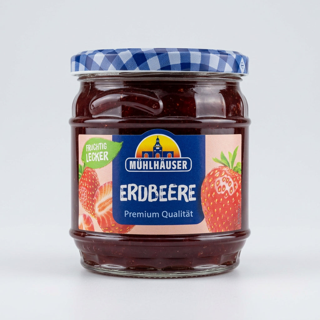 Mühlhäuser Extra Preserve / Extra-Konfitüre Strawberry / Erdbeer, 15.9 oz (450g)