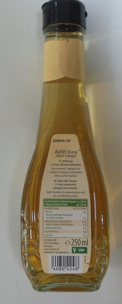 Kühne Mild Apple Vinegar / Milder Apfelessig, 250 ml