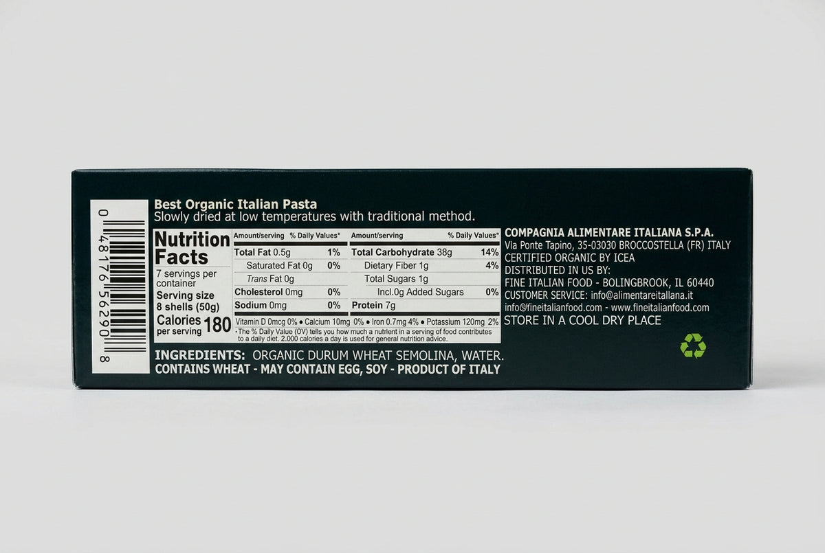 Mantova Organic Jumbo Shells Pasta, 12 oz (340g)