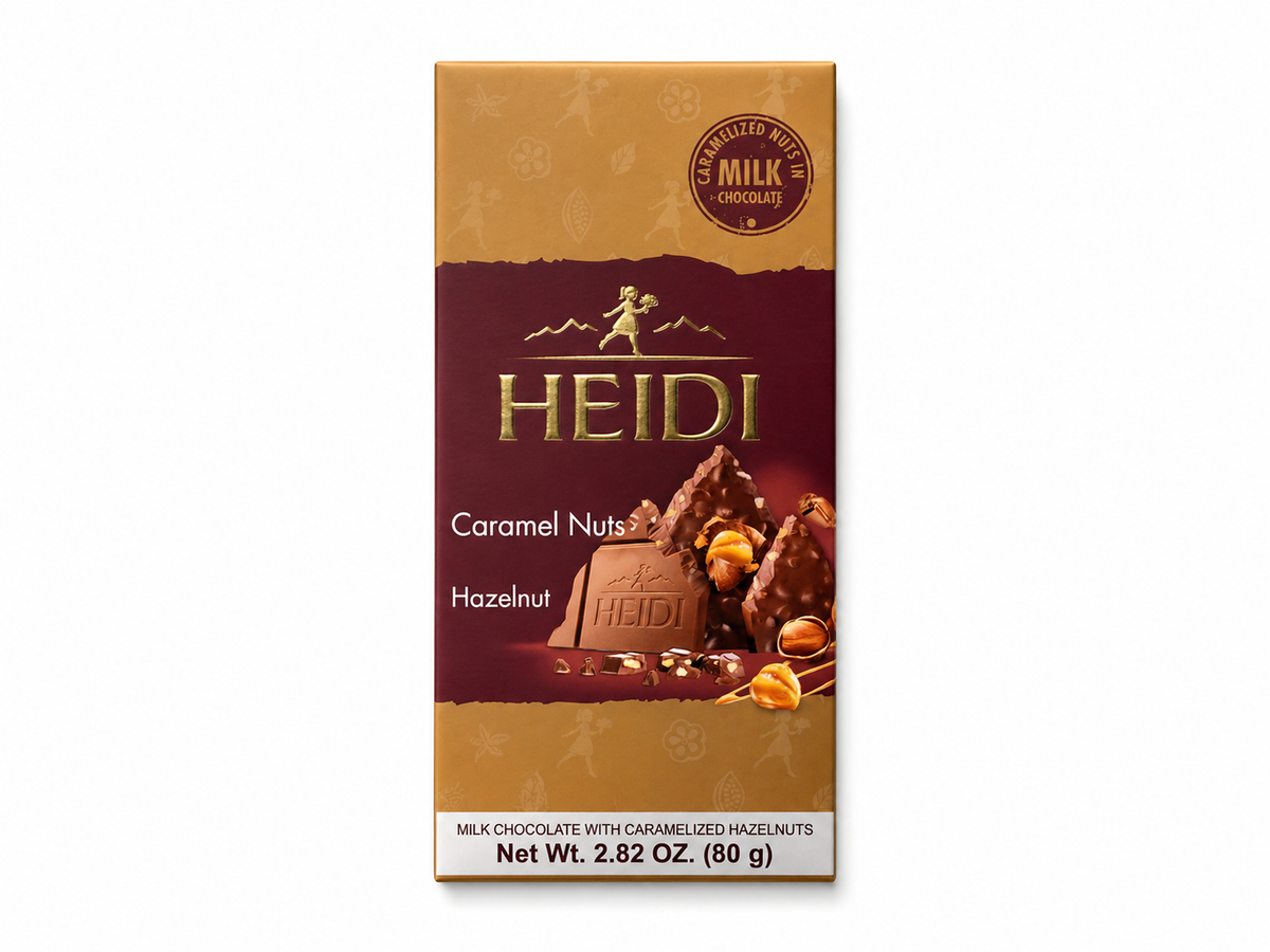 Heidi Caramel Nuts Milk Chocolate with Hazelnut, 2.82 oz (80g)