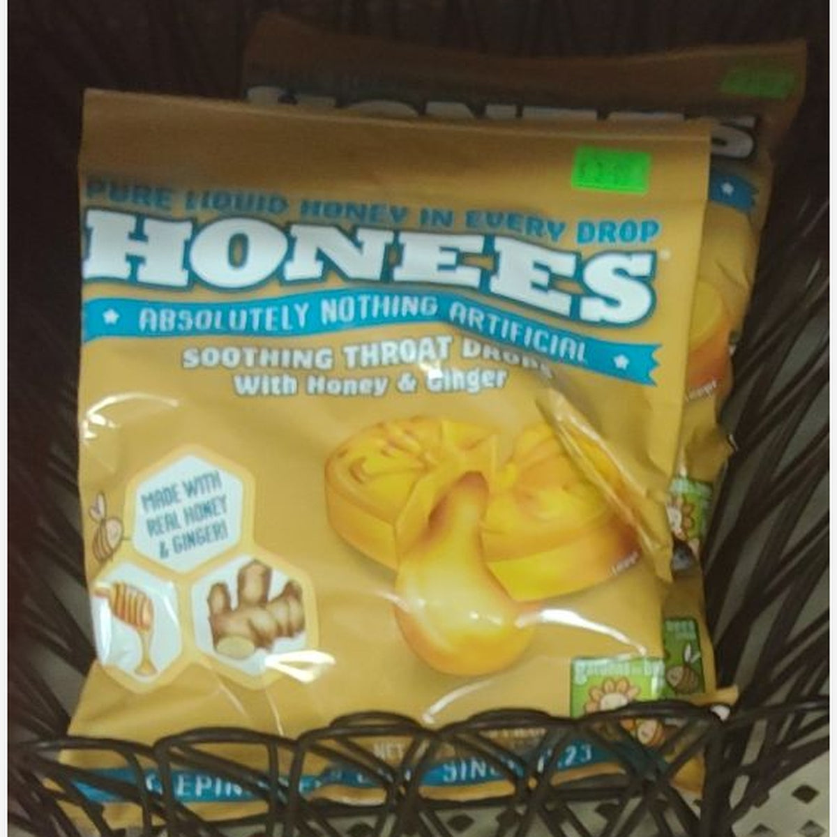 Honees Soothing Throat Drops with Honey & Ginger — front