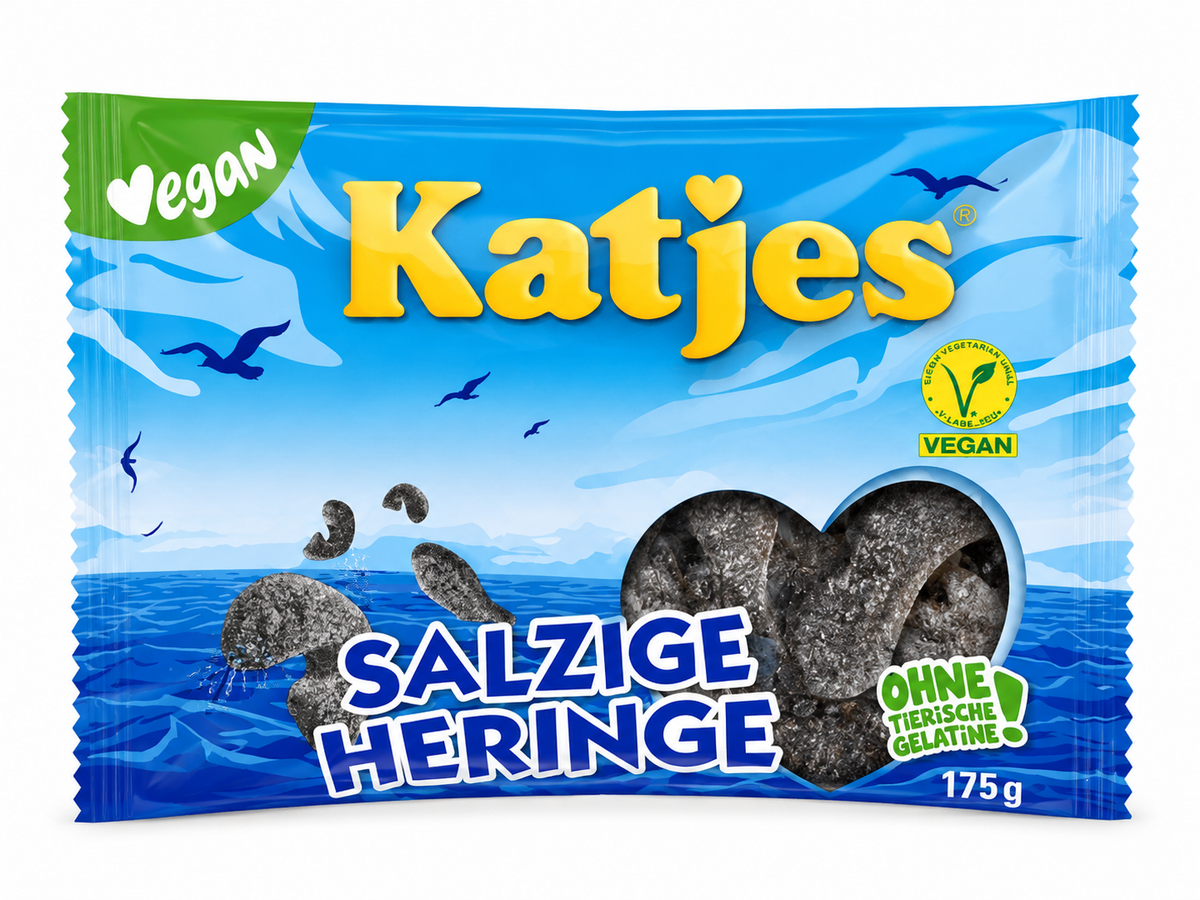 Katjes Salzige Heringe (Salted Herrings) Licorice, 6.2 oz (175g)