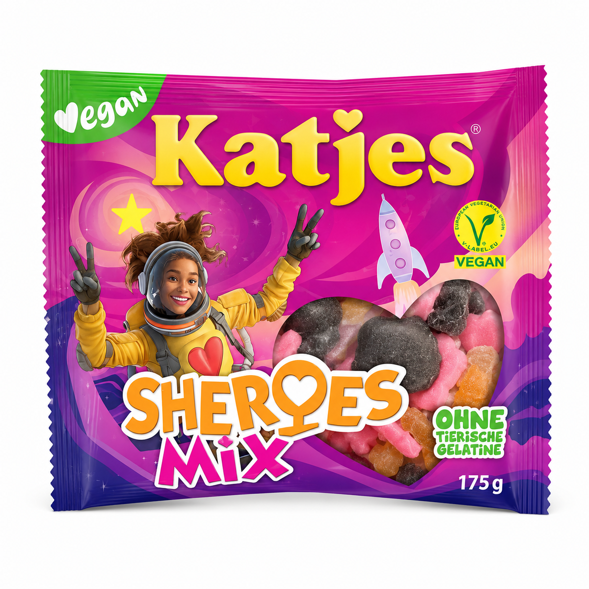 Katjes Sheroes Mix Fruit Gums & Licorice, 6.2 oz (175g)