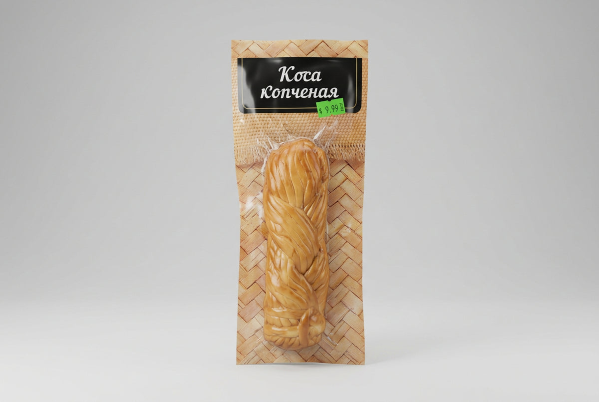 Kosa Smoked Braided Cheese, Product of Russia
