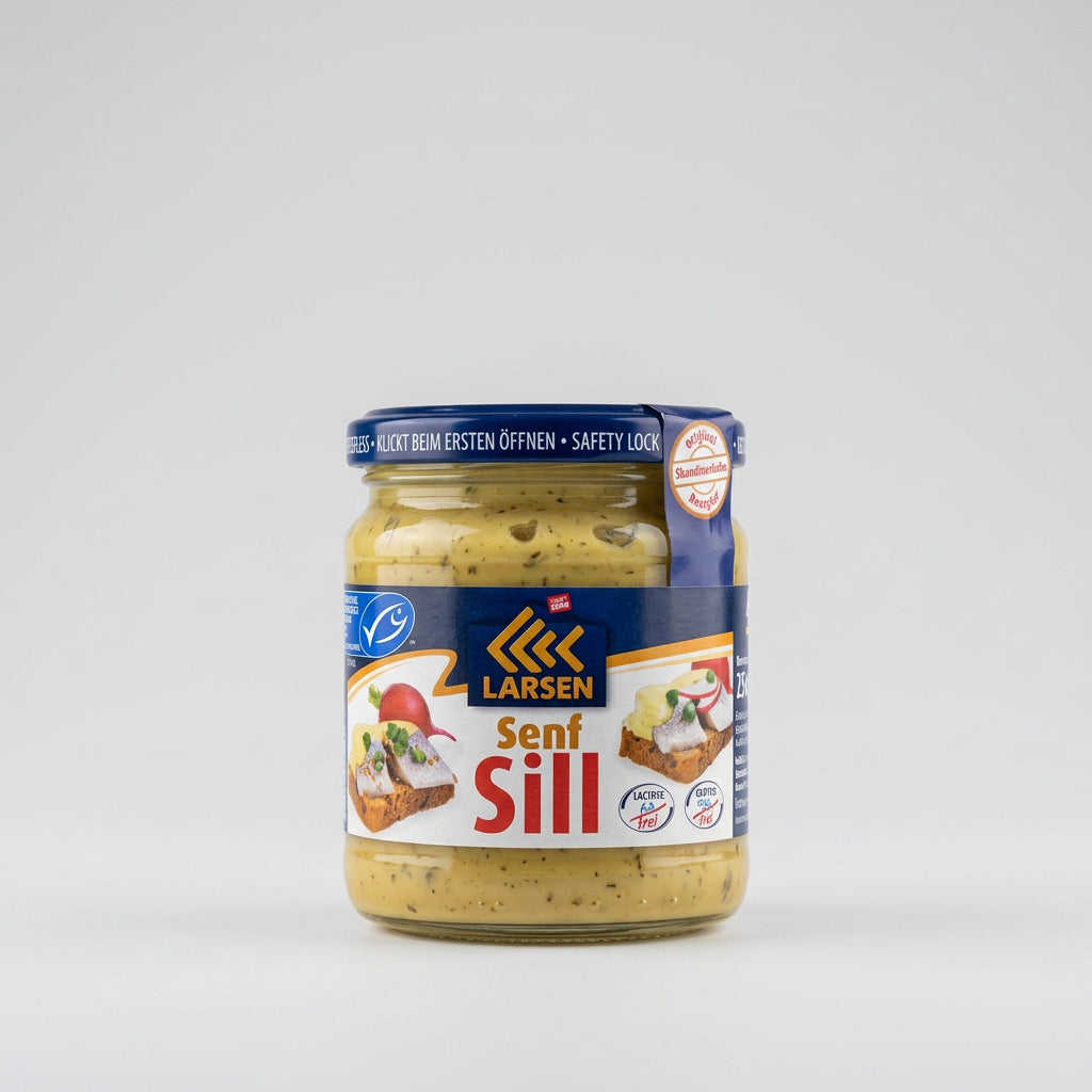 Larsen Senf Sill Herring in Mustard Sauce, 250 g